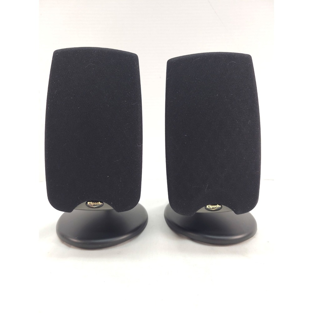 Klipsch Quintet Satellite Speakers 2.0 Wired Black Home Theater Small Oval Pair